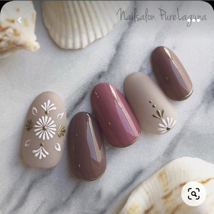 Boho Nails, Gel Nail Art Designs, Stylish Nails Designs, Minimal Nails, Japanese Nails, Short Acrylic Nails Designs, Pedicure Nail Art, Autumn Nails, Floral Nails