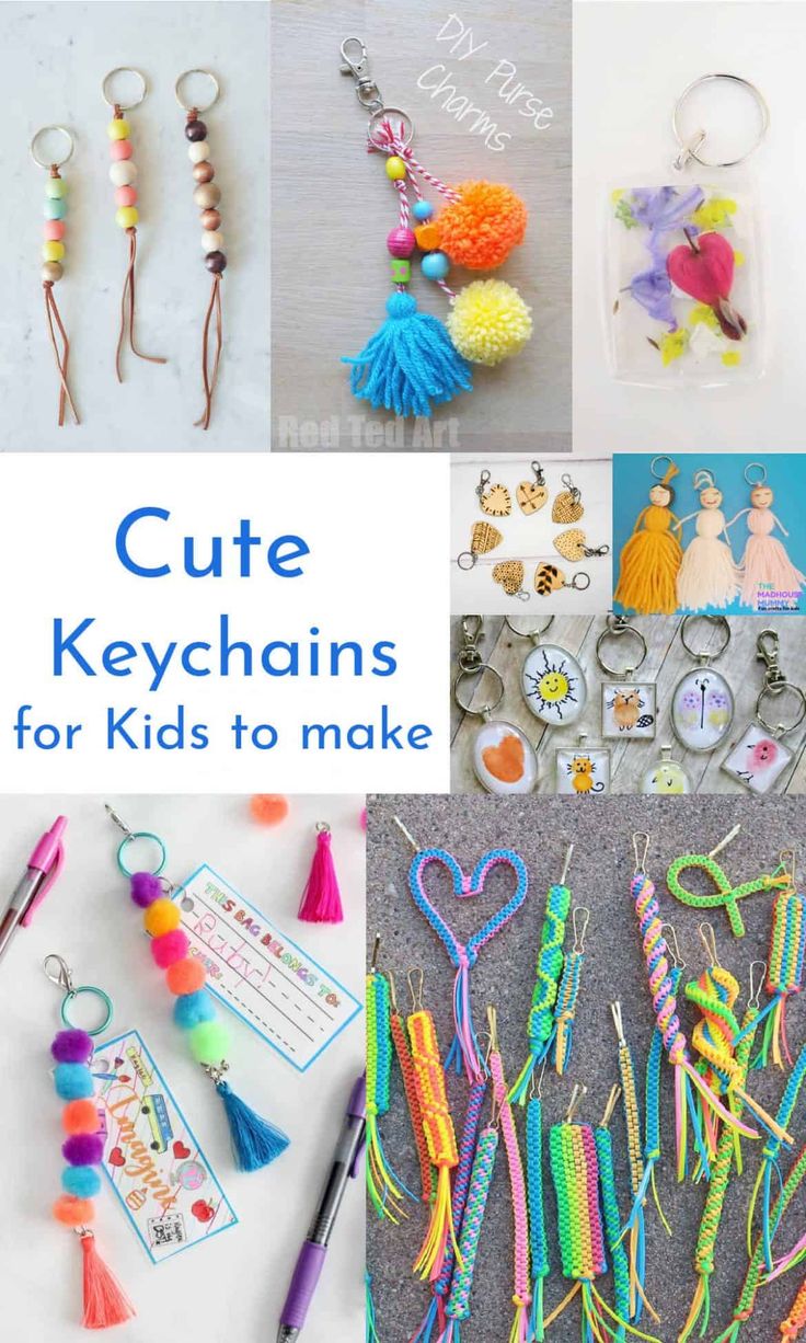 cute keychains for kids to make with crochet hooks and pom - poms