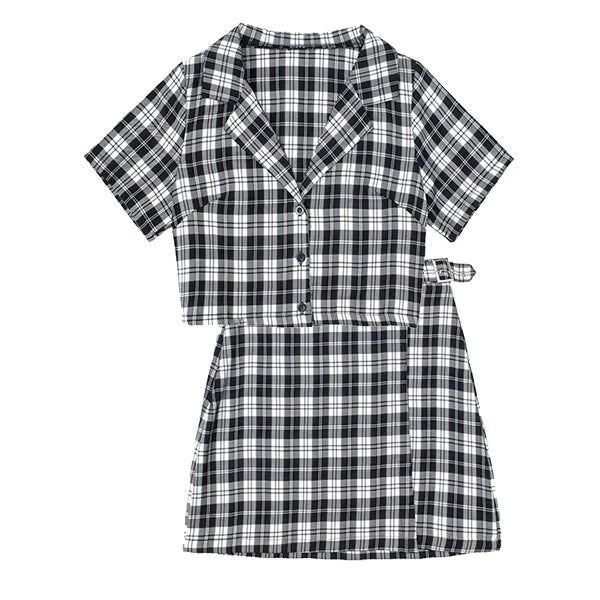 Nevermind Top & Skirt Set – Boogzel Clothing Plaid Skirt For Summer Workwear, Plaid Workwear Skirt For Summer, Plaid Top And Skirt, Clothe Designs, Grunge Clothes, Top And Skirt Set, Top Skirt Set, Plaid Top, Clothes Sewing