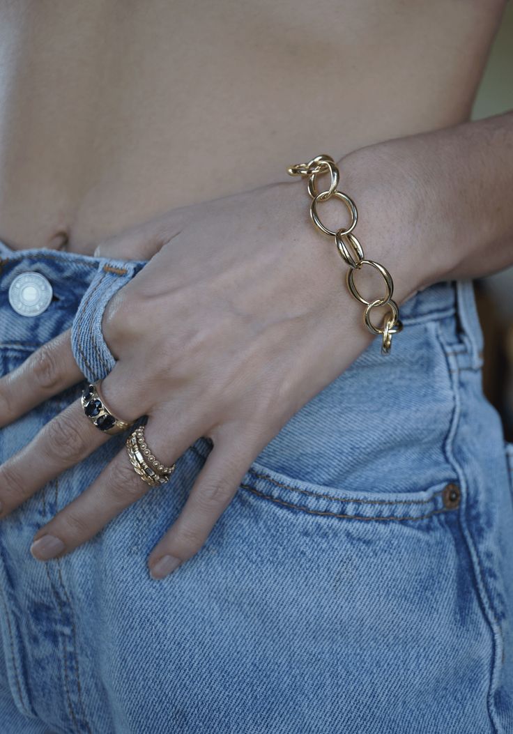 Large Oval Chain Bracelet Jewelry Bayou with Love Everyday Oval Link Brass Chain Bracelet, Everyday Brass Chain Bracelet With Oval Links, Everyday Brass Oval Link Chain Bracelet, Everyday Oval Gold Chain Bracelet, Yellow Gold Recycled Gold Bracelets, Round Gold Bracelet Made Of Brass, Modern Brass Chain Bracelet With Jubilee Style, Minimalist Tarnish Resistant Oval Bracelets, Modern Brass Chain Bracelet With Jubilee Detail