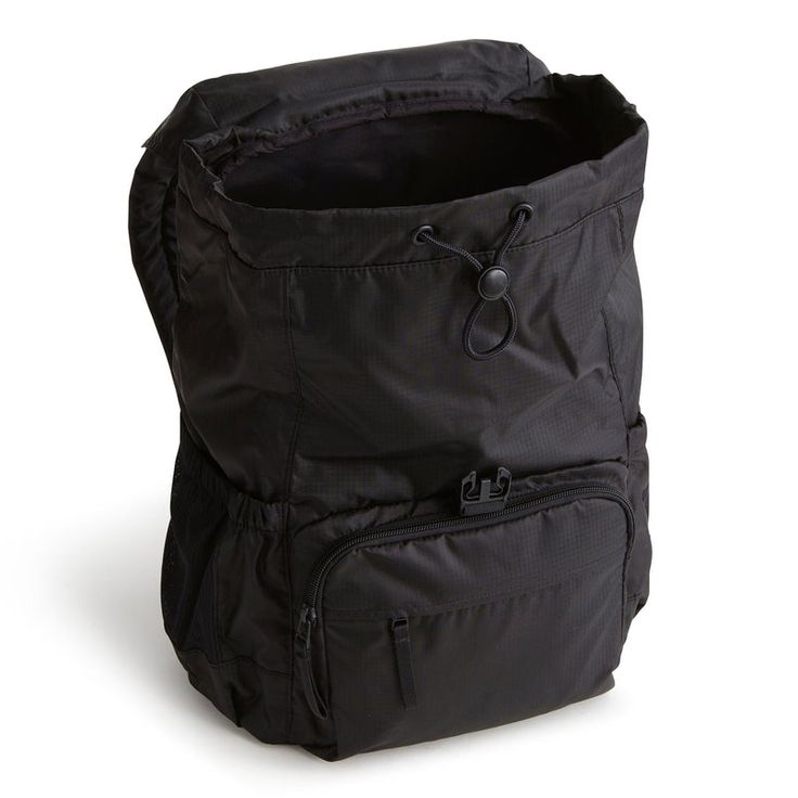 a large black bag with zippers on the side