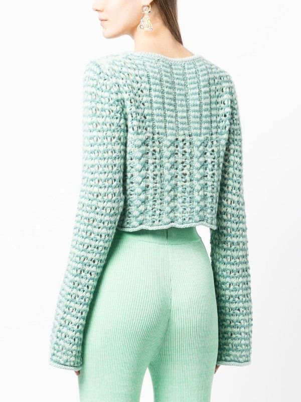 Marco Rambaldi chunky-knit button-down Cardigan - Farfetch Green Wool Knitted Cardigan, Green Wool Textured Knit Sweater, Green Wool Cardigan For Spring, Green Wool Sweater With Textured Knit, Green Textured Wool Sweater, Cardigan Green, All Brands, Chunky Knit, Light Green