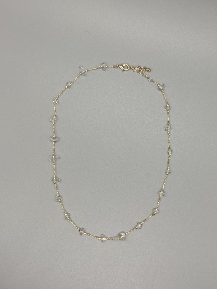 Brass and 18k gold plated necklace. Dainty authentic Clear Quartz crystals. 14-inch necklace with a 2-inch extension. Clear Quartz Necklace, Crystal Choker, Brass Necklace, Quartz Crystals, Necklace Dainty, Clear Quartz Crystal, Quartz Necklace, Gold Plated Necklace, Wedding Hair Accessories