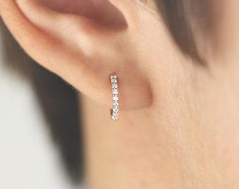 Luxury Minimalist Huggie Earrings With Single Cut Diamonds, Luxury Minimalist Diamond Huggie Earrings, Diamond Earrings Small Hoop, Simple Diamond Earrings Zales, Luxury Minimalist Diamond Earrings For Pierced Ears, Luxury Minimalist Single Diamond Earrings, Cute Earrings For Doubles Fake Diamonds, Luxury Dainty Diamond Hoop Earrings, Hoops Diamond Earrings