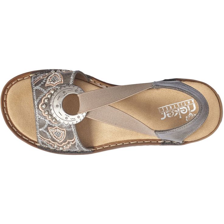 This elegant and feminine pair of Rieker sandals that deliver high comfort levels with every step. These sandals have uppers crafted from synthetic leather and a sling back design that keep them secure and comfortable throughout wear. The foot bed of these sandals is gently padded to ensure comfort is upheld throughout wear. Upper Material: Synthetic Fastener: Sling Back Fitting: E 1/2 - Regular Lining: Synthetic Removable Insole: No Sole: Riricon Sole Heel Height: 35mm approx 1.25" Adjustable Cushioned Slingback Slip-on Sandals, Leather Footbed Slip-on Sandals With Round Toe, Slip-on Sandals With Textured Footbed And Round Toe, Slip-on Synthetic Sandals With Cushioned Footbed, Synthetic Slingback Sandals With Leather Footbed And Ankle Strap, Synthetic Slingback Sandals With Flat Heel And Removable Insole, Slip-on Sandals With Cushioned Footbed, Closed Toe Cushioned Sandals With Synthetic Material, Comfortable Open Toe T-strap Sandals With Leather Footbed