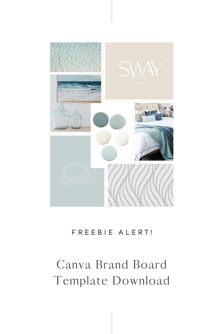 a white and blue brochure with the words, freebie alert canna brand board template