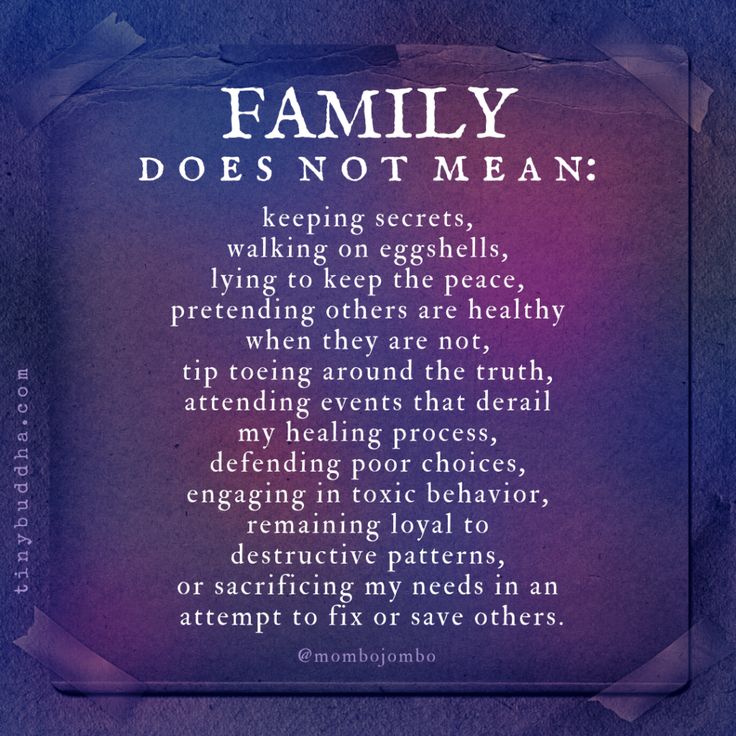 the poem for family doesn't mean, written in purple and black ink on a blue