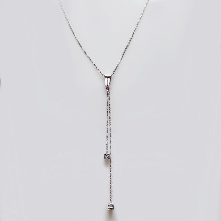 14k Gold Tapered Baguette and Hanging Diamonds Necklace by CESTSLA on Etsy https://www.etsy.com/listing/170467665/14k-gold-tapered-baguette-and-hanging Elegant Silver Solitaire Necklace With Single Cut Diamonds, Luxury Silver Baguette Cut Diamond Necklace, Luxury Silver Baguette-cut Diamond Necklace, Luxury Sterling Silver Custom Necklace For Formal Occasions, Luxury Sterling Silver Custom Necklace For Formal Events, Luxury Sterling Silver Necklace For Formal Occasions, Silver Baguette Cut Platinum Diamond Necklace, Silver Platinum Diamond Necklace With Baguette Cut, Platinum Necklace In Baguette Cut Diamond White