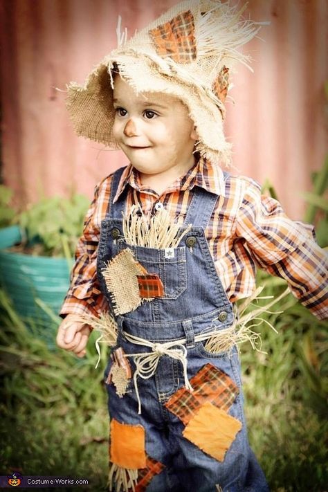 an image of a baby dressed up as a scarecrow