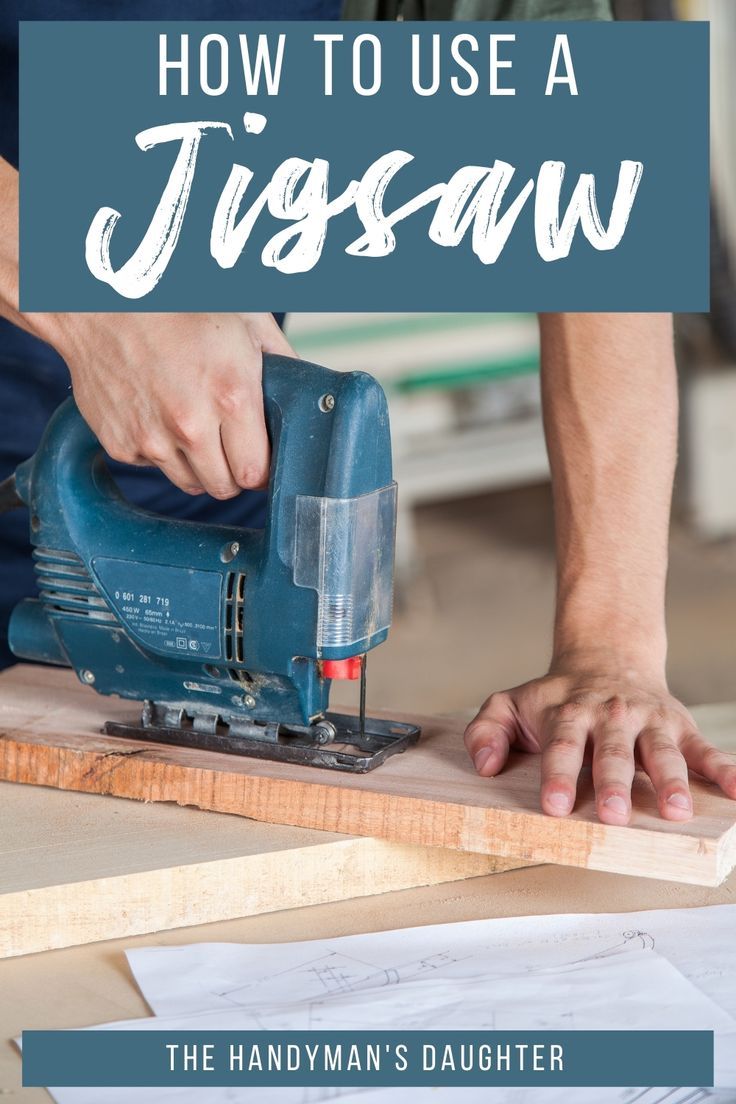 a person using a jig saw to cut wood with the words how to use a jigsaw