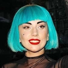 Gaga in Blue Turquoise Wig, Lady Gaga Hair, Hairstyle Fashion, Turquoise Hair, Black Mesh Top, Dresses Online Shopping, Clothing Manufacturer, Straight Wig, Online Dress Shopping