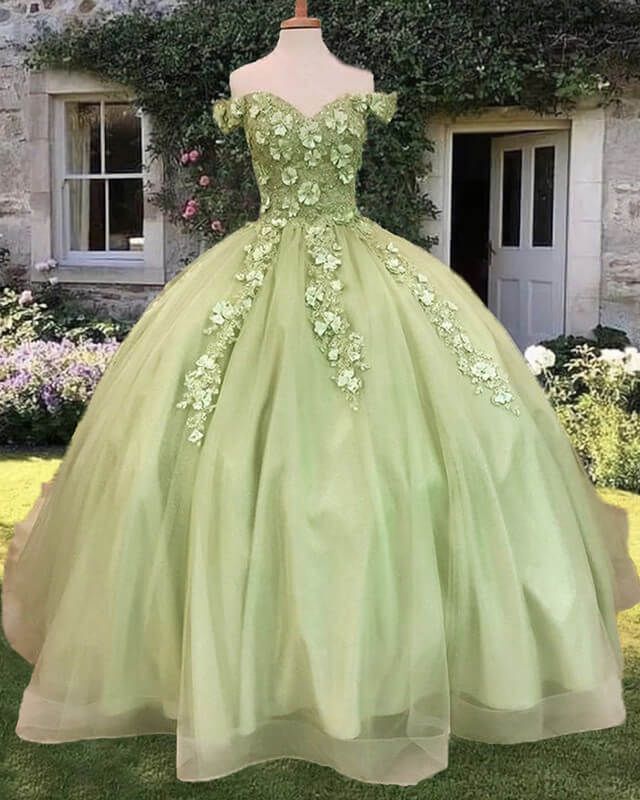 Sage Green Ball Gown For Quince Green Quinceanera Gown With Sweetheart Neckline, Green Sweetheart Neckline Gown For Quinceanera, Green Gown With Sweetheart Neckline For Quinceanera, Green Ball Gown Quinceanera Dress For Prom Season, Green Ball Gown For Prom Season Quinceanera, Green Sweetheart Neckline Evening Dress For Quinceanera, Green Ball Gown For Prom Season, Fitted Green Quinceanera Dress For Debutante Ball, Green Tulle Quinceanera Dress With Sweetheart Neckline