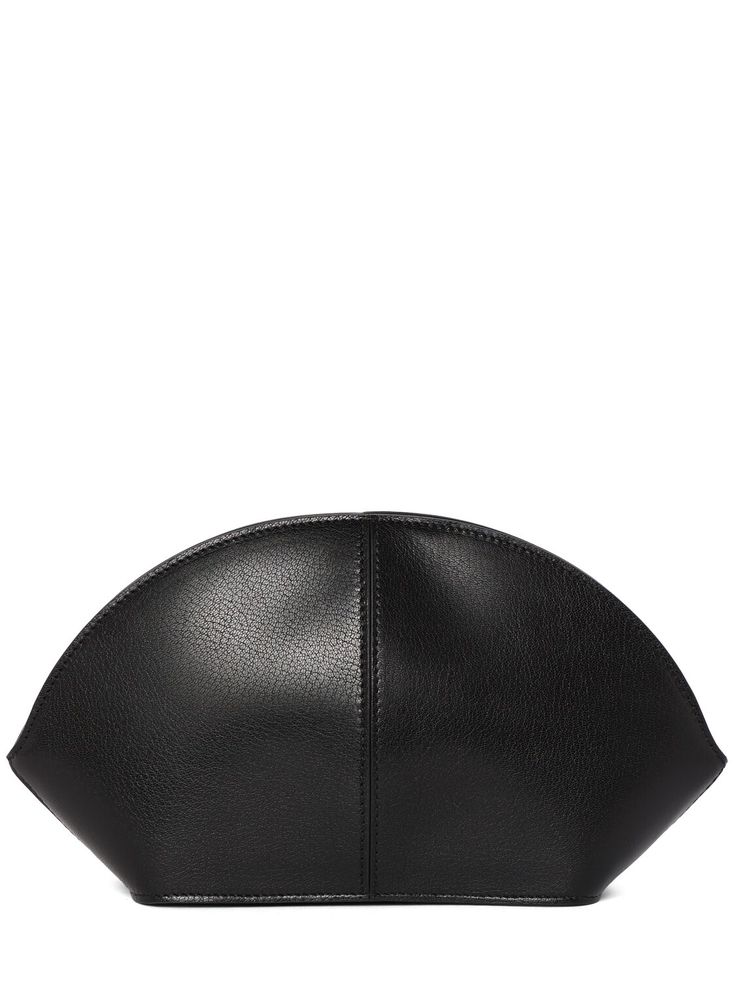 Find THE ROW Mel Shiny Leather Clutch on Editorialist. Height: 14cm Width: 26.5cm Depth: 5cm. Zip closure. Logo detail Modern Black Clutch In Soft Leather, Modern Black Soft Leather Clutch, Black Leather-lined Pouch Clutch, Black Clutch With Leather Lining For Formal Occasions, Black Leather Clutch For Formal Occasions, Formal Black Clutch With Leather Lining, Luxury Evening Clutch With Zipper Closure, Formal Black Leather Clutch, Black Leather Clutch With Leather Lining