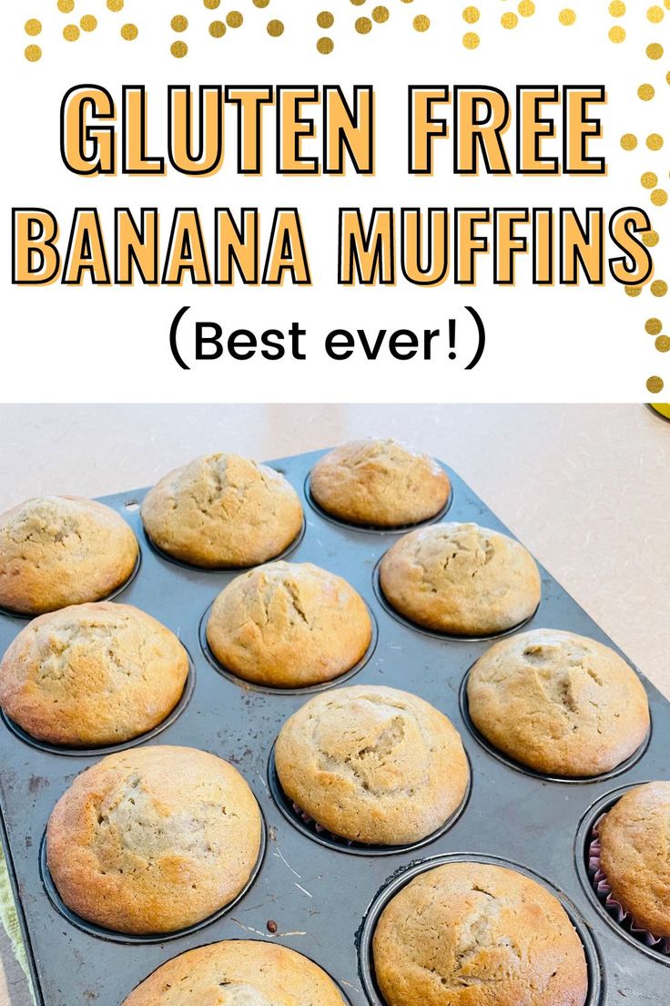 gluten free banana muffins best ever! Gluten Free Banana Bread Muffins, Dairy Free Banana Muffins, Gluten Free Breakfast Muffins, Easy Banana Muffins, Banana Muffin Recipe Easy, Banana Muffins Recipe, Ripe Banana Recipe, Gluten Free Banana Muffins, Gf Sweets