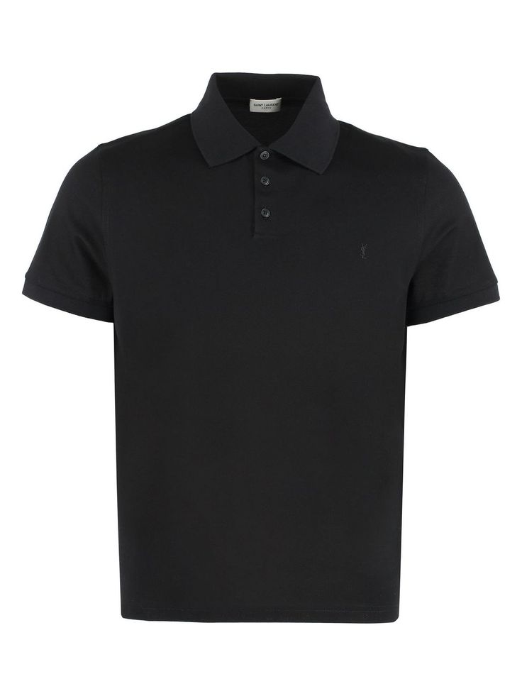 1000 SAINT LAURENT COTTON-PIQUÉ POLO SHIRT Pique Polo Shirt, Cotton Polo, Perfect Woman, Shirt Sale, Polished Look, Black Shirt, Black Color, Color Design, Saint Laurent