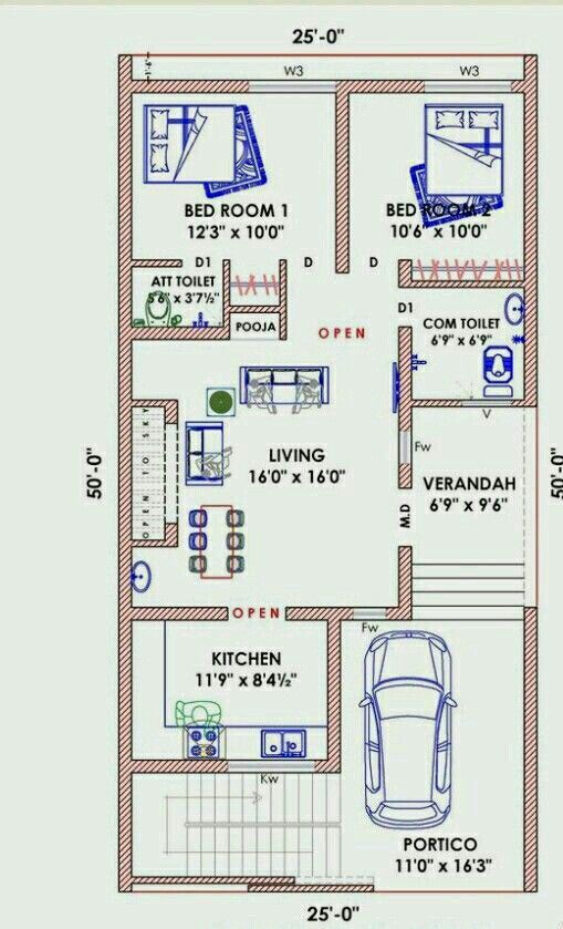 the floor plan for a house in india