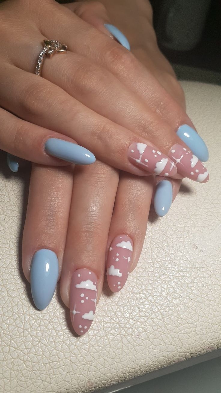 Cute Summer Nails Designs 2023 Blue Nails Trendy, Modern Nails, Trendy Nail Art Designs, Casual Nails, Trendy Nail Art, Cat Kuku, Short Acrylic Nails, Acrylic Nail Designs, Blue Nails