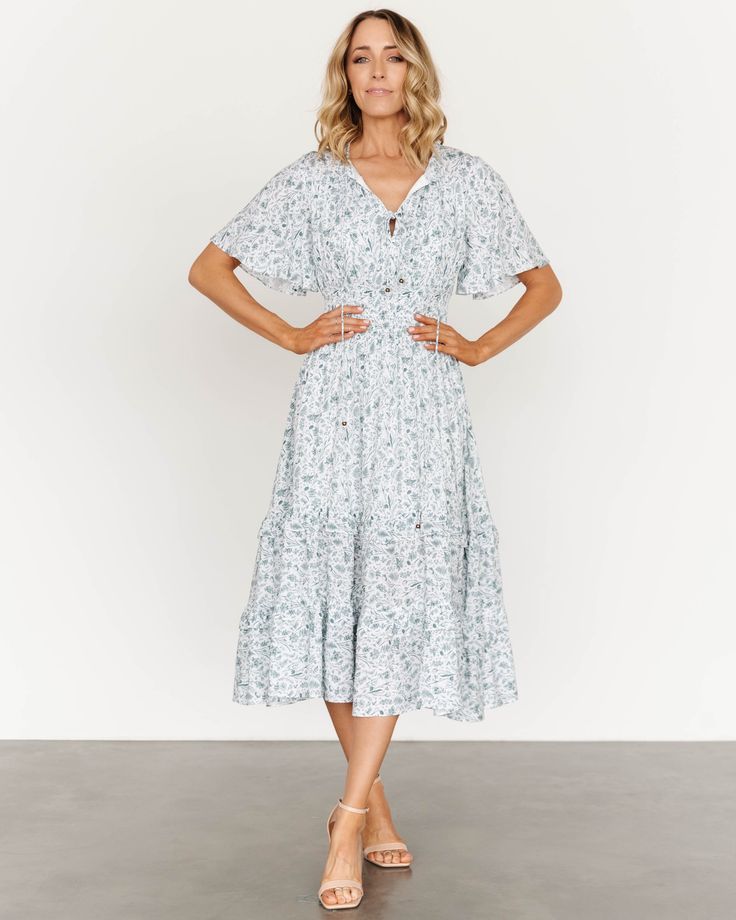 You can't go wrong with our adorable Midi dress. This dress features lightweight material and a floral pattern. Womens Easter Dress, Dress With Kimono, Spring Midi Dress, Midi Dress White, Baltic Born, Boho Midi Dress, Warm Weather Outfits, White Sage, Easter Dress