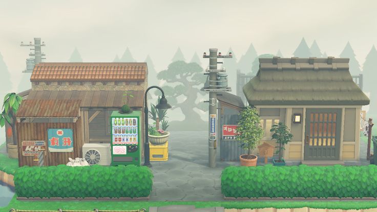 an image of a small town in the game animal crossing