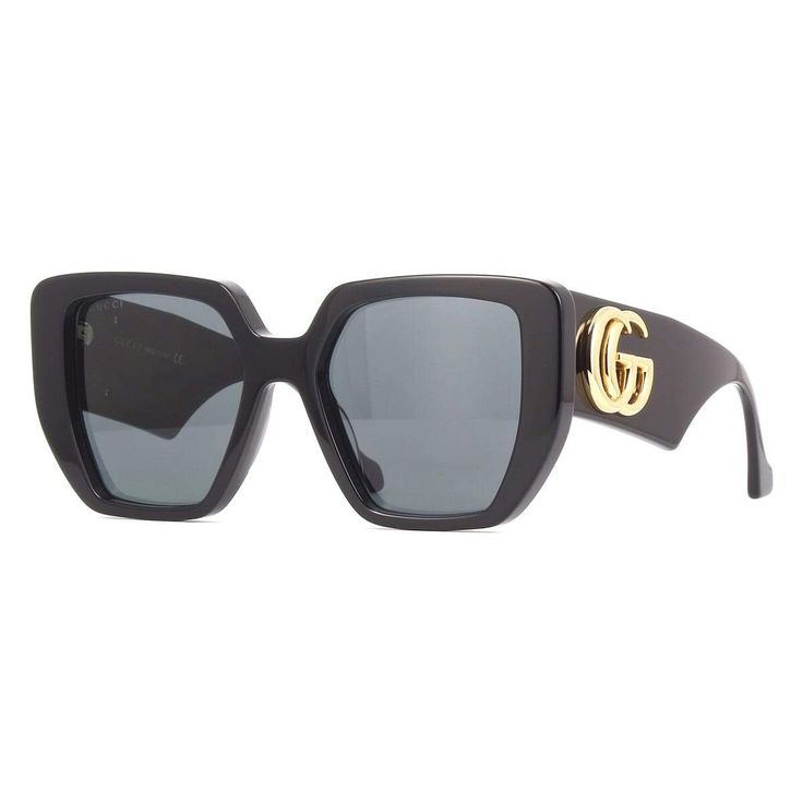 Welcome to OSSA FRAMES, where luxury meets style with the Gucci GG0956S 003 Black/Grey sunglasses. Designed by the iconic fashion house Gucci, these sunglasses are the perfect accessory for any fashion-forward woman. Crafted with precision and attention to detail, these sunglasses feature a sleek black acetate frame that exudes sophistication. The square shape adds a modern touch, while the full rim design provides a classic look that never goes out of style. The grey lenses offer 100% UV protection, ensuring your eyes stay safe and stylish in the sun. With a lens socket width of 54 and a bridge size of 19, these sunglasses are comfortable to wear and fit a variety of face shapes. The temple length of 145 ensures a secure fit, while the RX-able design allows you to customize the lenses to Designer Matte Black Sunglasses With Gradient Lenses, Luxury Matte Black Sunglasses With Gradient Lenses, Designer Matte Black Sunglasses With Uva Protection, Designer Matte Black Sunglasses With Polarized Lenses, Designer Matte Black Sunglasses With Mirrored Lenses, Designer Gucci Polarized Sunglasses, Gucci Designer Cat Eye Sunglasses With Gradient Lenses, Luxury Polarized Cat Eye Sunglasses For Summer, Designer Matte Black Polarized Sunglasses