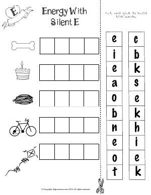 worksheet for beginning and ending the letter e with pictures to be used as an activity