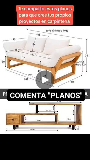 an image of a couch and table with measurements