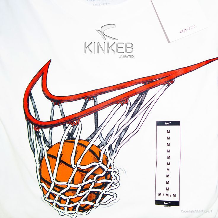 an image of a basketball going through the net on a t - shirt that says nike