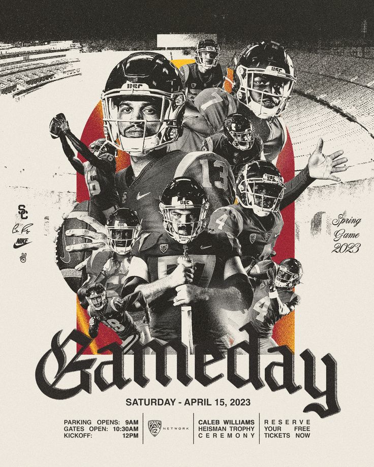 the poster for gameday featuring football players