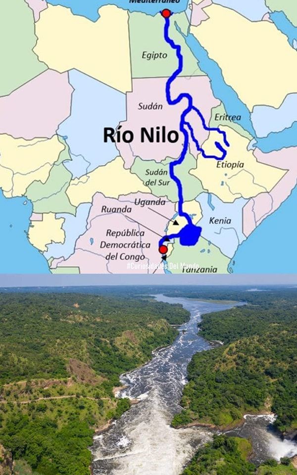 a map showing the location of rio nilo and its surrounding area, including rivers