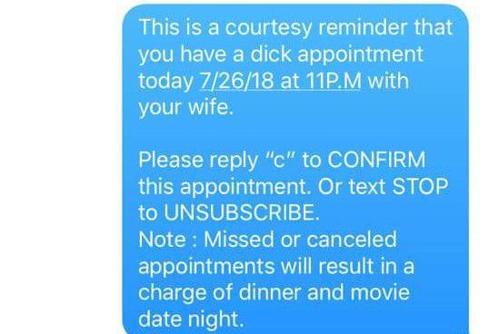 the text message was sent to someone who is not in charge of their date night