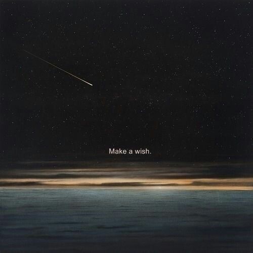 an image of a night sky with stars and the words make a wish on it