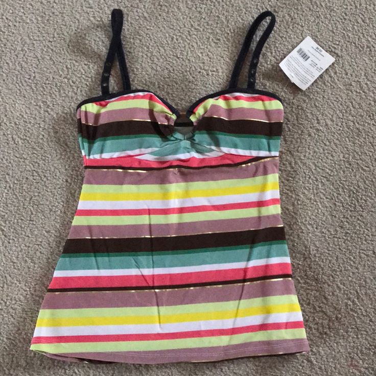 Swimsuit Tankini Tip Size Medium New With Tags Multicolor Striped Brown, Blue, Gold, White Bundle For Discount Beach Boho Lace Bohemian Asos Aritzia Anthropologie Aesthetic Summer Trendy Free People Athletic Neutral 90’s Casual Athleisure Skater Nude Vintage Retro Dressy Country Western Wedding Floral Cruise Tropical Vacation Resort Holiday 70’s Sheer Crochet Fitted Multicolor Tops With Built-in Bra, Striped Stretch Sleeveless Tankini, Striped Sleeveless Stretch Tankini, Summer Multicolor Tops With Built-in Bra, Striped Fitted Sleeveless Tankini, Casual Multicolor Tops With Built-in Bra, Striped Fitted Tankini For Summer, Fitted Striped Tankini For Summer, Summer Striped Fitted Tankini