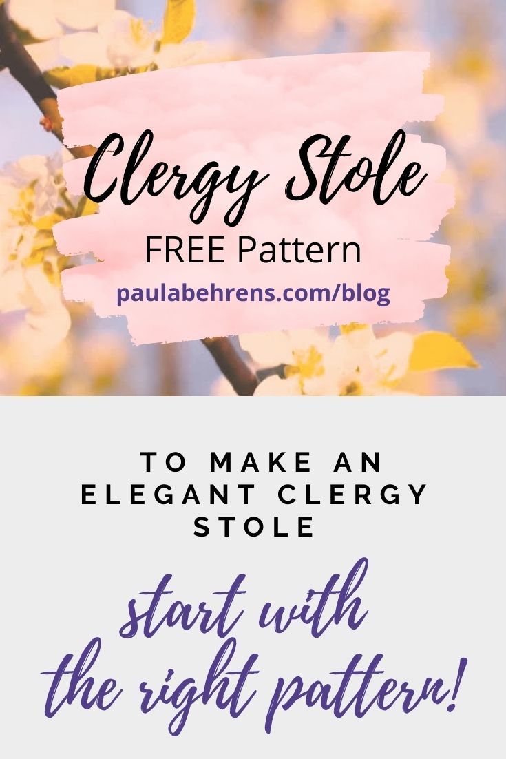 Priest Stole Pattern, Free Clergy Stole Patterns, Minister Stole Pattern, Stole Pattern Sewing, Confirmation Stole Ideas Diy, Clergy Stoles Pattern, Pastor Stole Pattern Free, Diy Stoles Ideas, Clergy Stole Pattern Free