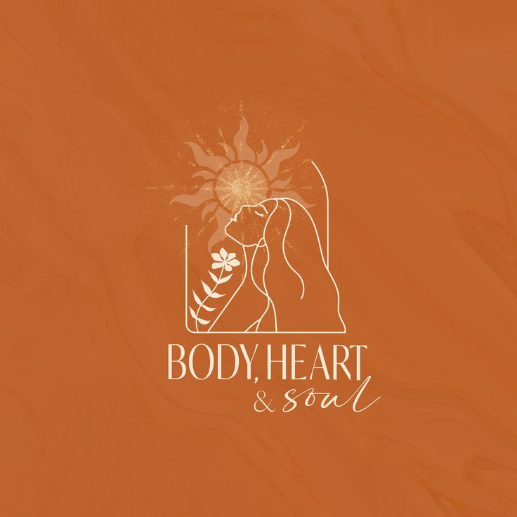 the body, heart and soul logo is shown on an orange background with white lettering