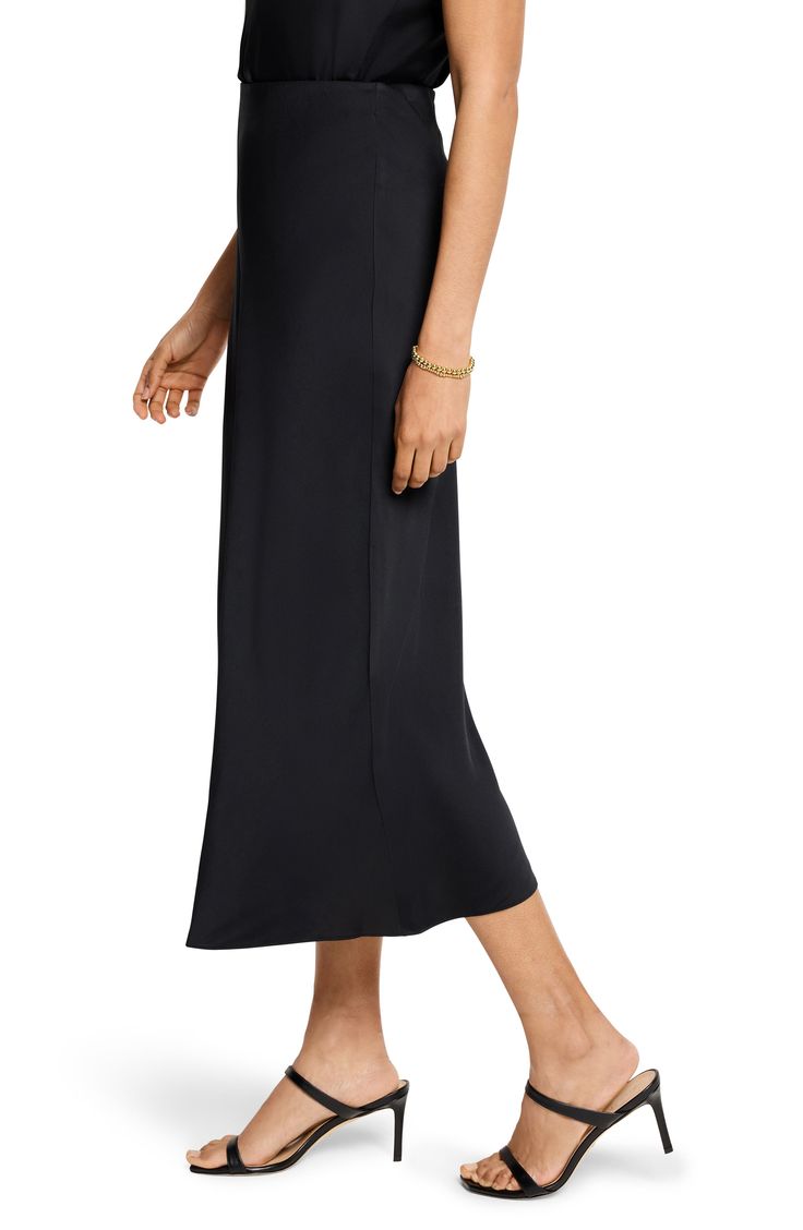 Complete your office or formalwear looks with this versatile crepe skirt that's sure to be a timeless favorite. 31" length Pull-on style Unlined 67% recycled polyester, 33% polyester Machine wash, line dry Imported Sleek Relaxed Maxi Skirt, Relaxed Fit Midi Pencil Skirt For Evening, Modern Formal Midi Skirt, Modern Relaxed Pencil Skirt For Evening, Elegant Solid Color Maxi Skirt For Daywear, Asymmetrical Maxi Skirt For Work, Modern Relaxed Fit Pencil Skirt For Evening, Asymmetrical Workwear Maxi Skirt, Elegant Stretch Maxi Skirt