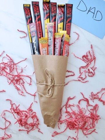 Beef Jerky Bouquet For Him, Diy Beef Jerky, Jerky Bouquet, Beef Jerky Gift, Beef Jerky Bouquet, Lottery Ticket Bouquet, Beef Jerky Sticks, Diy Stairs Makeover, Snowman Soup