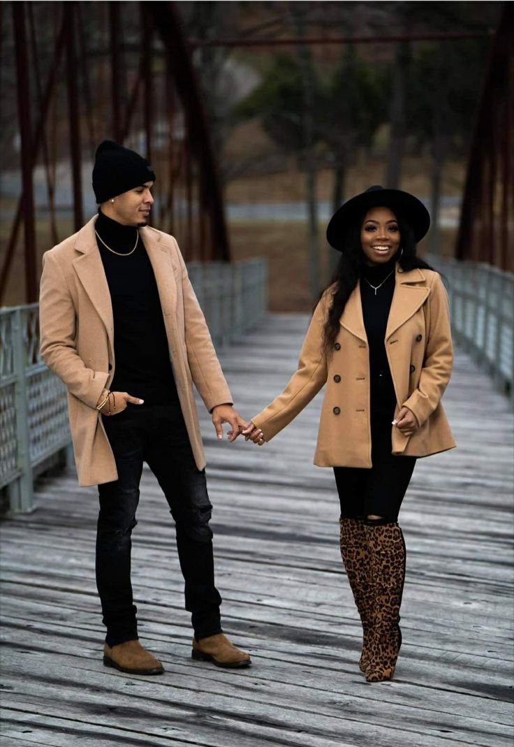 Holiday Couple Photoshoot, Matching Couple Outfits Winter, Mens Christmas Outfit Formal, Black Couples Matching Outfits Winter, Black Couple Photoshoot Ideas, Couples Attire, Fall Couple Outfits, Anniversary Pics, Couples Matching Outfits Swag