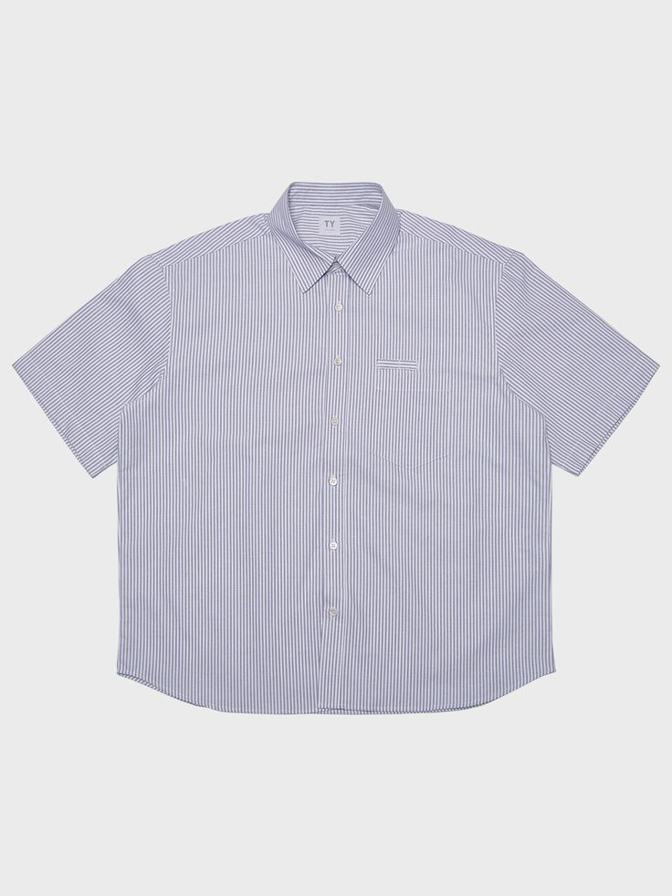 Editor's notesIt is a short sleeves shirt with stripe pattern. The basic shirt is a versatile item that can be styled as a shirt or outerwear. It features button closure and a pocket on the front.- Stripe pattern- Basic item- Button closure- Pocket on the front- 100% CottonMeasurements(in.)M/L- Shoulder: 20.1 in. / 20.5 in.- Chest: 24.8 in. / 25.8 in.- Sleeve Length: 9.4 in. / 9.8 in.- Length: 28.7 in. / 29.7 in.Composition & Care- 100% Cotton- Dry clean recommended- Hand wash in cold water- Striped Relaxed Fit Shirt For Business Casual, Casual Striped Shirt For Business, Casual Striped Shirt For Business Casual, Striped Short Sleeve Shirt With Pockets, Pinstripe Shirt For Business Casual, Casual Pinstripe Tops For Business Casual, Casual Pinstripe Shirt For Work, Casual Pinstripe Shirt For Business Casual, Striped Short Sleeve Tops With Placket