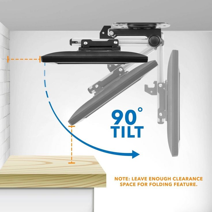 an overhead view of a wall mounted tv with the measurements for it's mountings