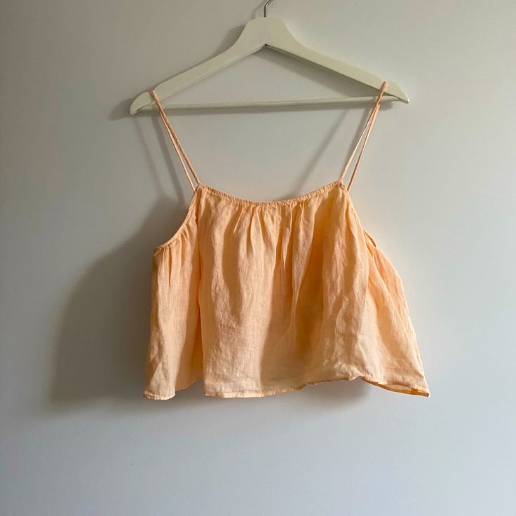 Brand New,Without A Tag Size S Very Cute Perfect For Summer Time Chic Cropped Orange Top, Spring Orange Cropped Crop Top, Spring Peach Sleeveless Crop Top, Peach Sleeveless Crop Top For Spring, Sleeveless Peach Crop Top For Spring, Orange Sleeveless Cotton Crop Top, Casual Cropped Peach Top, Sleeveless Peach Crop Top For Summer, Chic Apricot Summer Tops