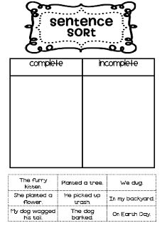 sentence sort worksheet with pictures to help students understand how to use the words