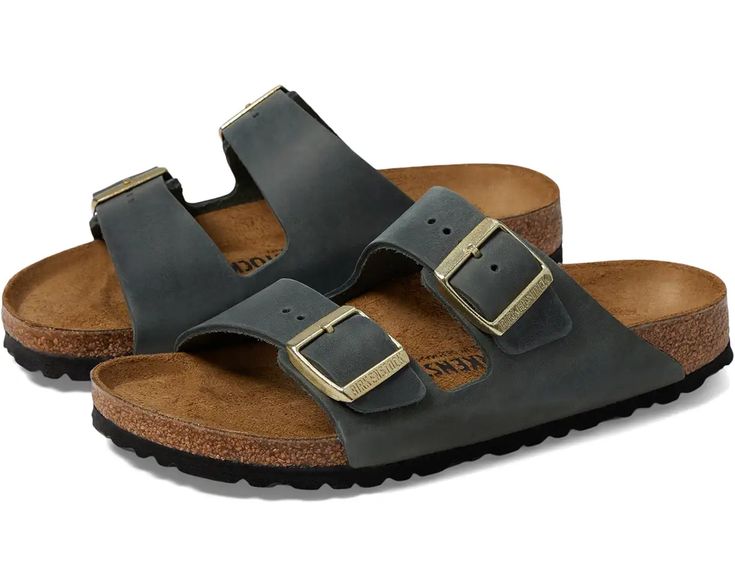 Women's Birkenstock Arizona - Oiled Leather | Zappos.com Classic Slides With Buckle Closure, Classic Slide Sandals With Buckle Closure, Comfortable Double Strap Footbed Sandals With Buckle, Comfortable Slides With Buckle Closure And Round Toe, Adjustable Buckle Footbed Sandals For Outdoor, Adjustable Buckle Closure Footbed Sandals For Outdoor, Classic Slides With Buckle Closure For Spring, Classic Footbed Sandals With Buckle Closure, Classic Sandals With Leather Footbed For Everyday