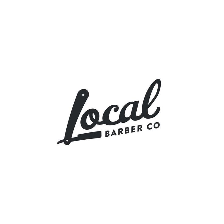 the local barber co logo is black and white