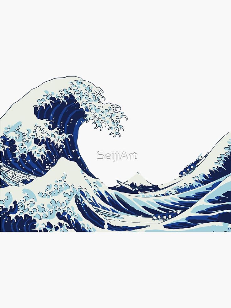 the great wave off kanishi in blue and white