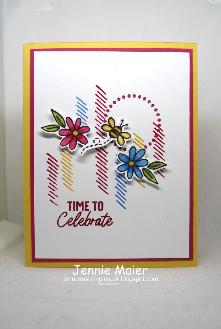 a close up of a greeting card with flowers and the words time to celebrate on it