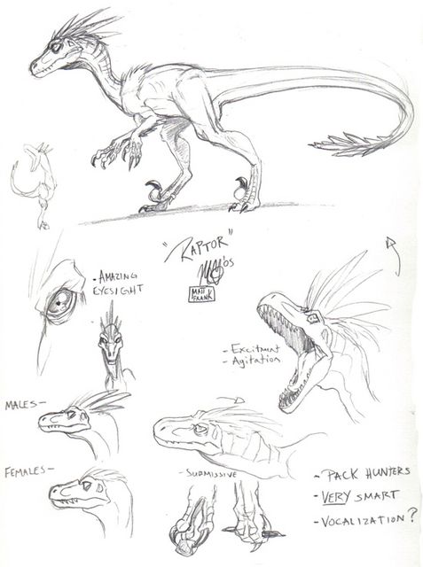 some drawings of dinosaurs and other animals