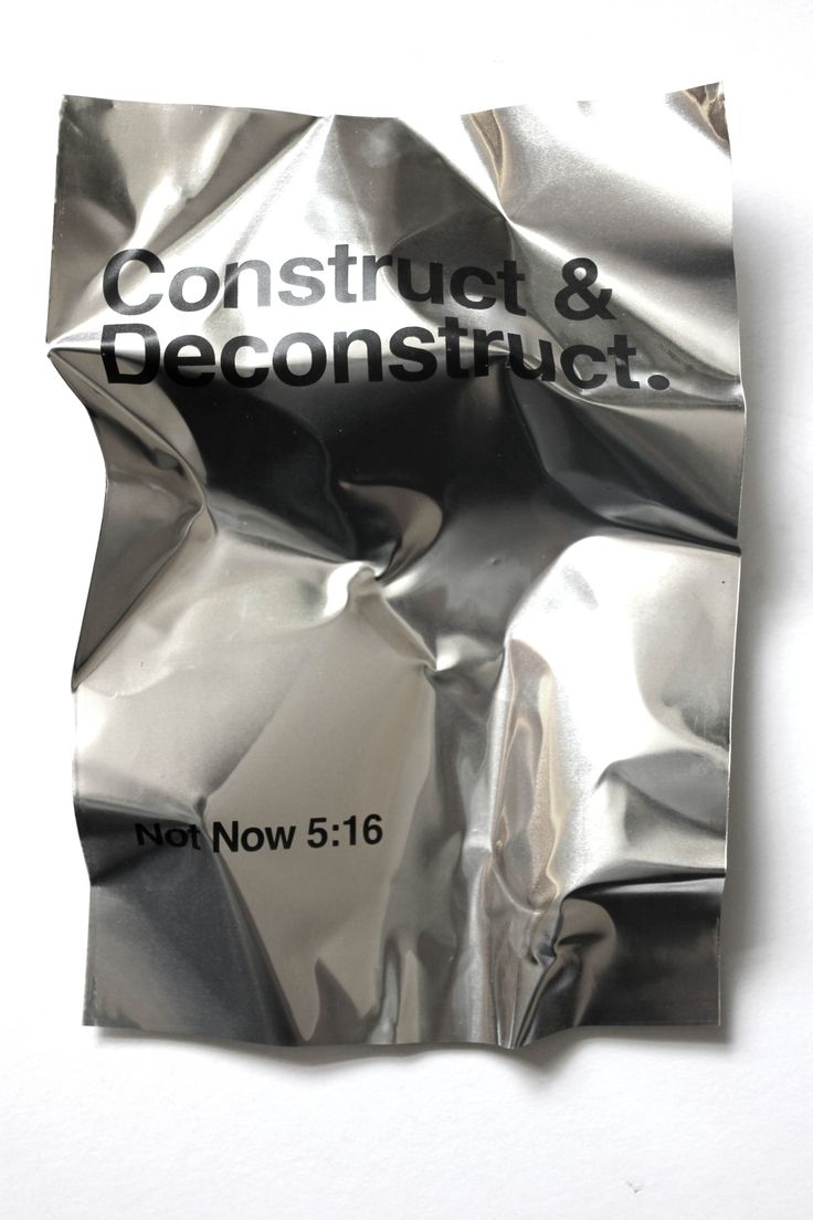 an advertisement for a construction and decorating company on a piece of silver foil with the words, now 5 16