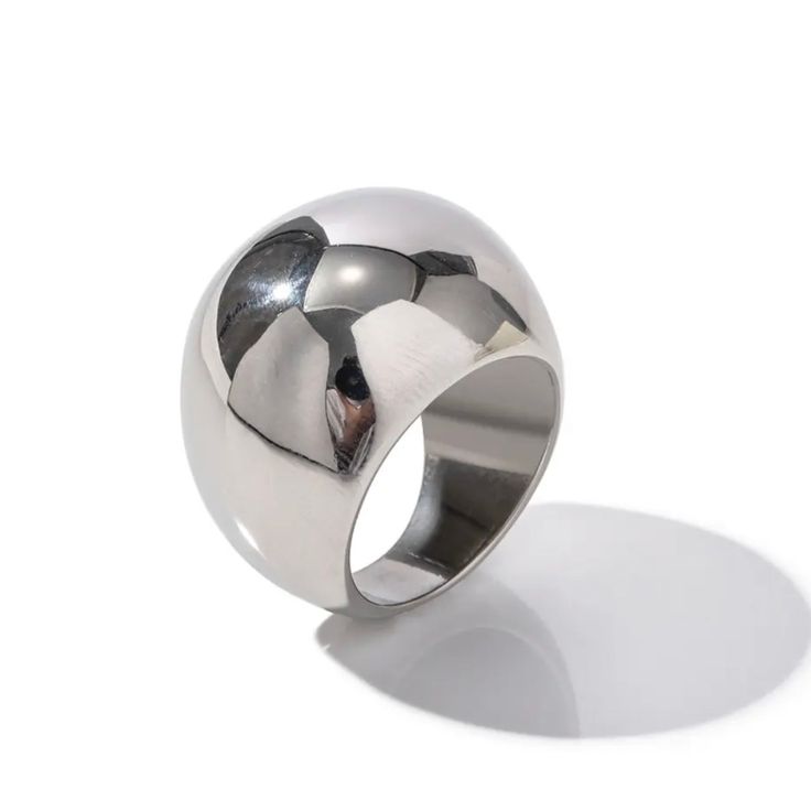 Honestly, it is hard to capture a fair image of our pretty Dome Statement Ring. This stunning statement ring features large dome... sleek, minimal, but quite a shocker. Not only is this ring one of the prettiest, it is also life-proof! You can wear it to work, school, gym or even to the beach, solo or with multiple rings - but be sure keep away from chemicals and scratches!! Details Waterproof and Tarnish Free Material: Stainless Steel dipped in 18k gold. Includes one ring in the color of choice Multiple Rings, Bubble Ring, Freshwater Pearl Jewelry, China Jewelry, Metal Texture, Waterproof Jewelry, Domed Ring, One Ring, Types Of Rings