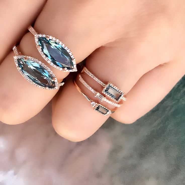 Marquise London Blue Topaz Ring | Stone Engagement Band | Liven – Liven Company Yellow Topaz Ring, Baguette Band, Dainty Band, Emerald Blue, London Blue Topaz Ring, Rose Gold Diamond Ring, Vintage Style Rings, White Gold Diamond Rings, Unique Diamonds