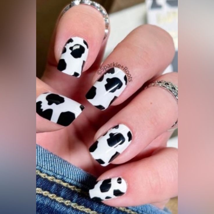 “Holy Cow, Carmen” Cow Print Nails Medium Square Length At Home Manicures Comes With Everything You Need To Apply: 24 Nails/12 Sizes, Cuticle Stick, Nail File/Buffer Nails Acrylic Short Cow Print, Nails Acrylic Cow, Christmas Cow Nails, Nails Acrylic Cow Print, Red And Black Cow Print Nails, Maroon Cow Print Nails, Cow Nails Acrylic, Cow Print Nails Acrylic, Black And Brown Cow Print Nails